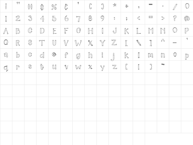 CK Spiky Classic Regular  glyph index