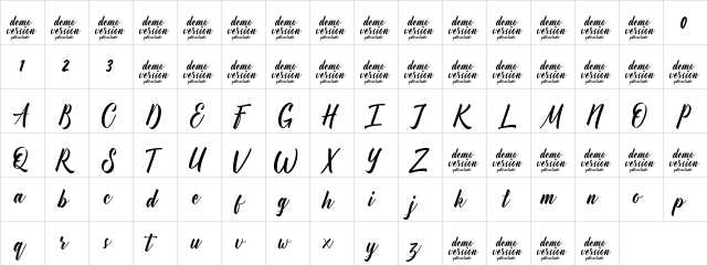 Manhattan Typeface Demo Regular  glyph index