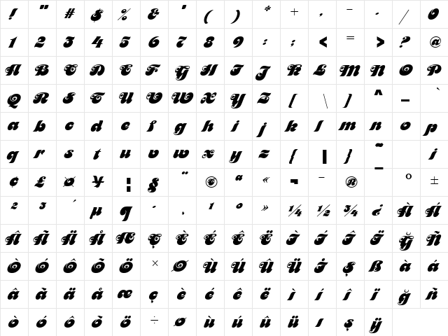 00794 Regular  glyph index