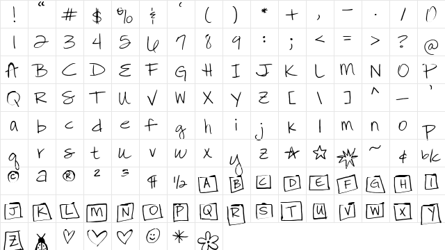 FG Elise Regular  glyph index