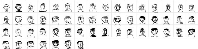 HarpersBizarre Regular  glyph index