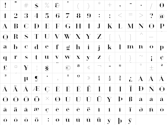 Geotica Two Regular  glyph index