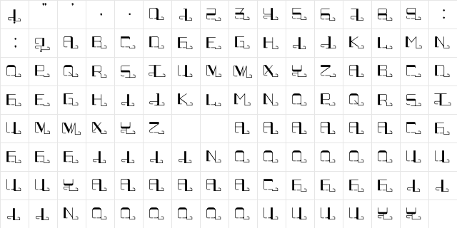 Puzzelle Tr Regular  glyph index