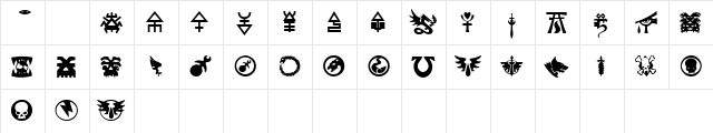 40kIcons Regular  glyph index