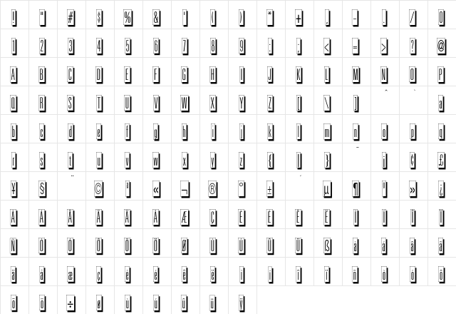 Image Club  glyph index