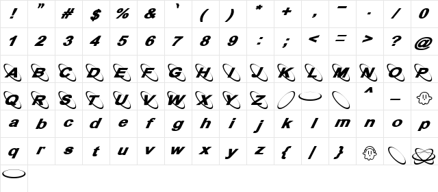 13_Misa Regular  glyph index