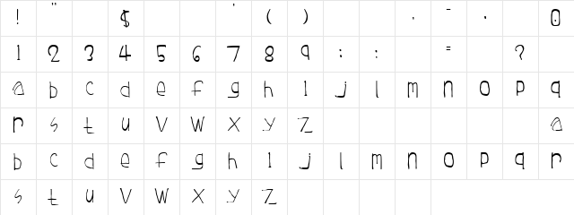 Arnold Strong Regular  glyph index