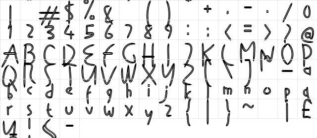 Tooth Picks Regular  glyph index