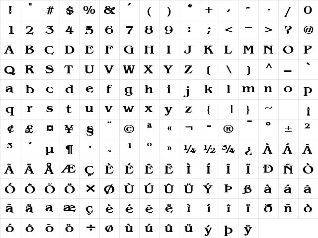 Bangle-Extended Bold  glyph index