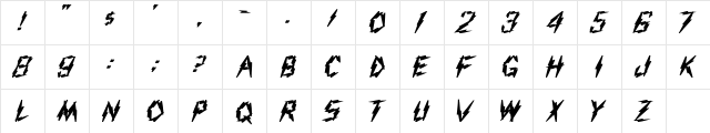 Aarcover Bold  glyph index