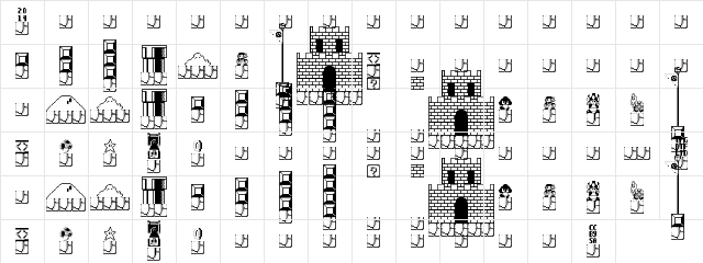 Mushroom Kingdom NBP Regular  glyph index
