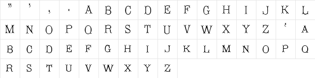 Primers Regular  glyph index