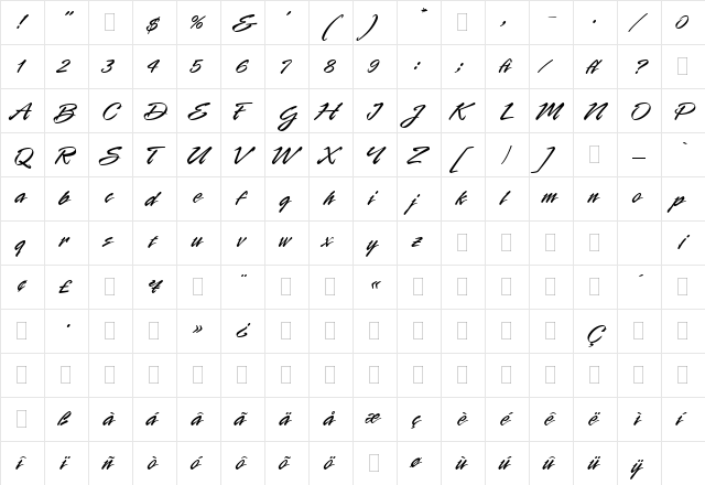 Rapier Let Plain  glyph index