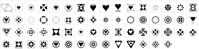 Heart Things Normal  glyph index