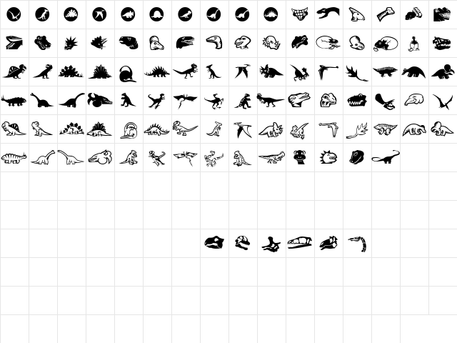 MiniPics LilDinos  glyph index
