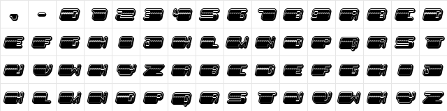 Patriotic Filled Italic  glyph index