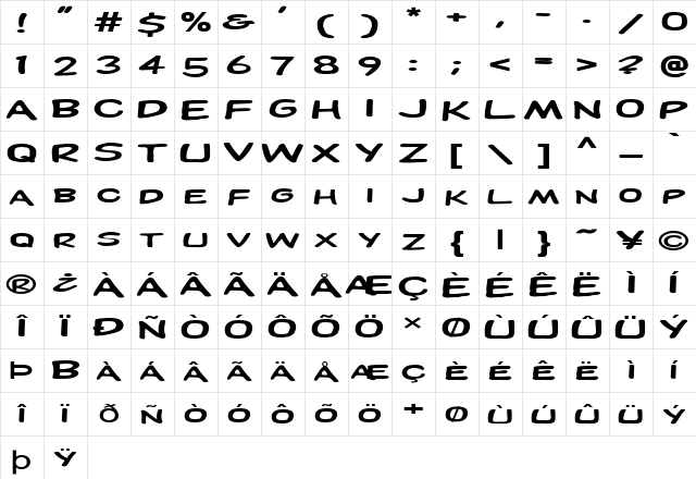 FZ BASIC 28 EX Normal  glyph index