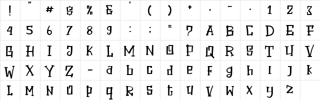 Halloween Secret Regular  glyph index