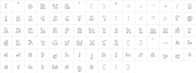 Eazy 3 Regular  glyph index