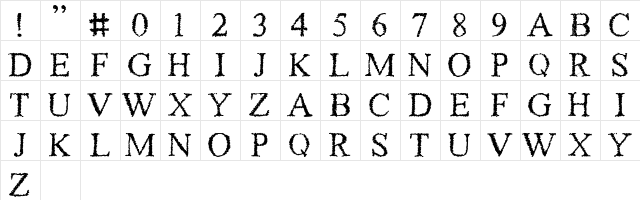 Piracy Regular  glyph index