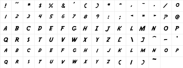 Kashmir Cutie Regular  glyph index