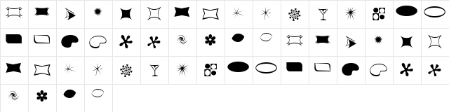 60s Chic Regular  glyph index