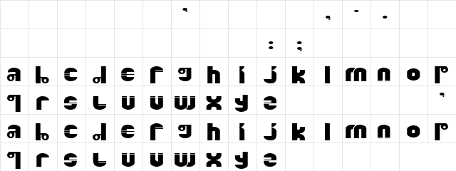 Too Bold Regular  glyph index