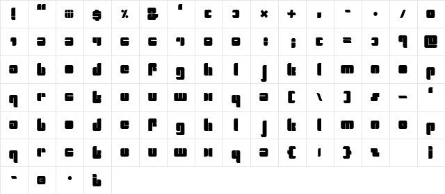 CollageAL Regular  glyph index