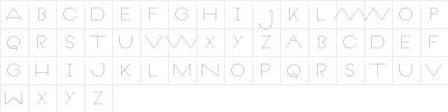 Veron Regular  glyph index