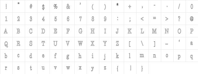 CenturySchoolboHC Regular  glyph index