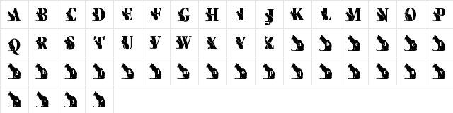 New Regular  glyph index