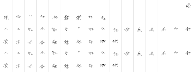 Hill Country Regular  glyph index