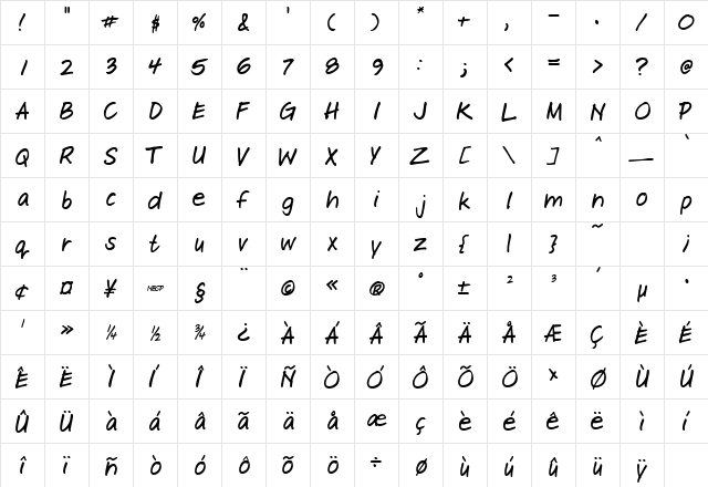 POST-IT Software Notes Regular  glyph index