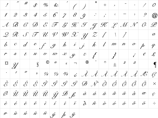 CygnetRound Regular  glyph index