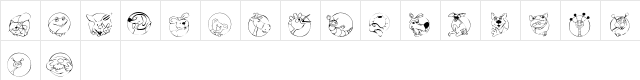 KR Circle Scraps Regular  glyph index