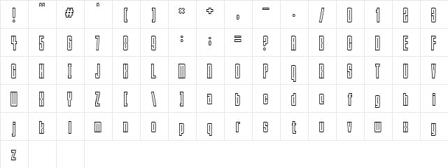 Squeeze Me Baby! Regular  glyph index