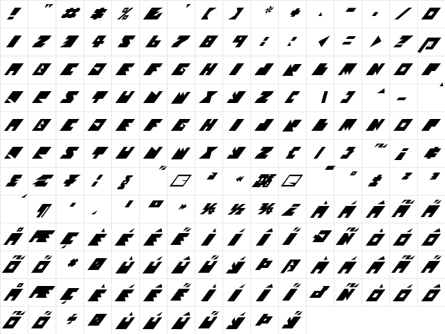 TexSquare MM All (Multiple Master)  glyph index