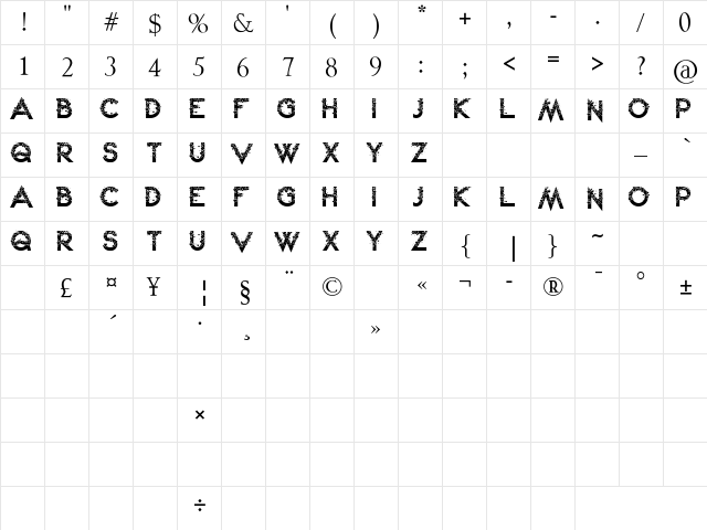 Lovely Kei Regular  glyph index