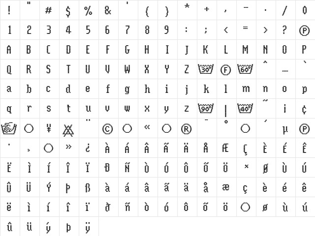 CoolWoolLL Regular  glyph index