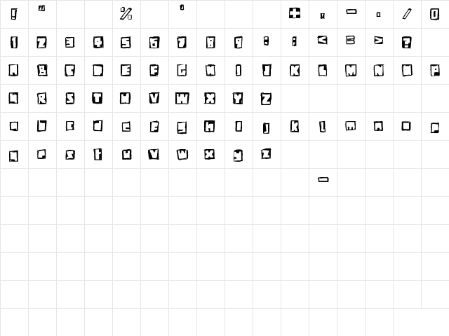 stiff neck Regular  glyph index
