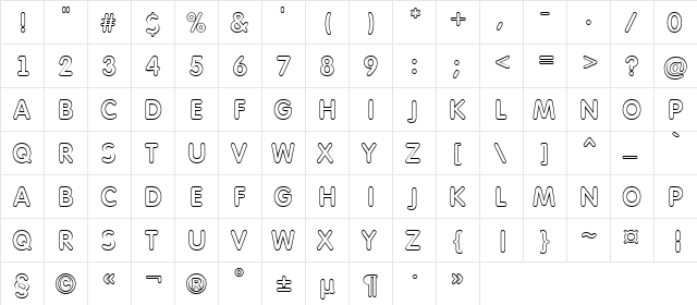 a_FuturaRoundTitulOtl Regular  glyph index