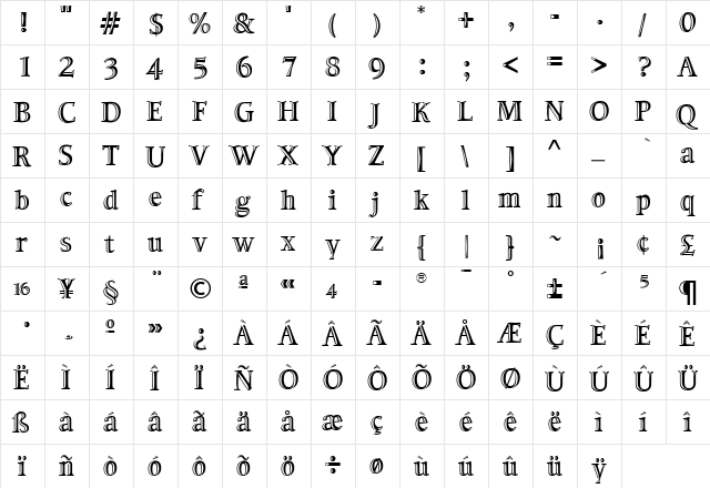 TFHabitatCntourB Bold  glyph index