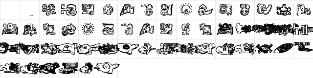 MayanMexicanSymbols Regular  glyph index
