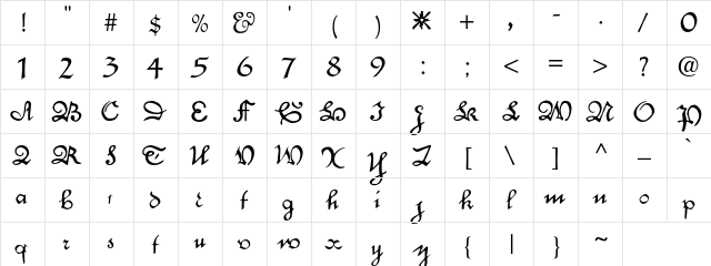 Celeste Regular  glyph index