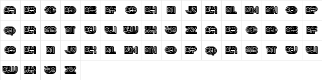 Alcoholic Extravagant Regular  glyph index