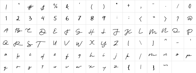 morano Regular  glyph index