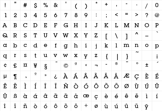 LubalinGraphMdITCTT Regular  glyph index
