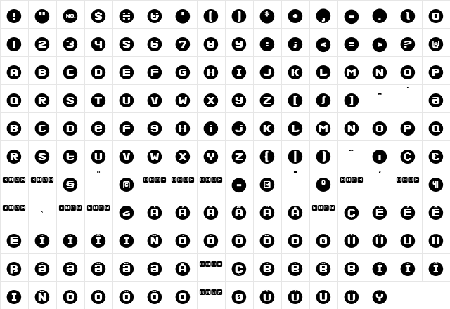 Pipeline Regular  glyph index