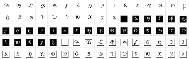 MKancellerescaCaps Regular  glyph index