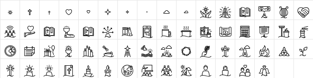 Liturgica Bold  glyph index